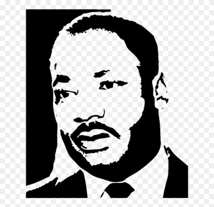 650x751 Martin Luther King Image Martin Luther King Jr Stencil, Head, Face, Portrait HD PNG Download