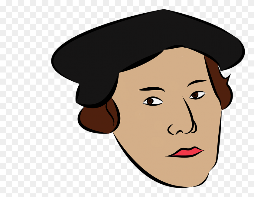 948x720 Martin Luther Luther Reformation Religion Church Martin Luther Reformation Cartoon, Face, Graduation, Hat HD PNG Download