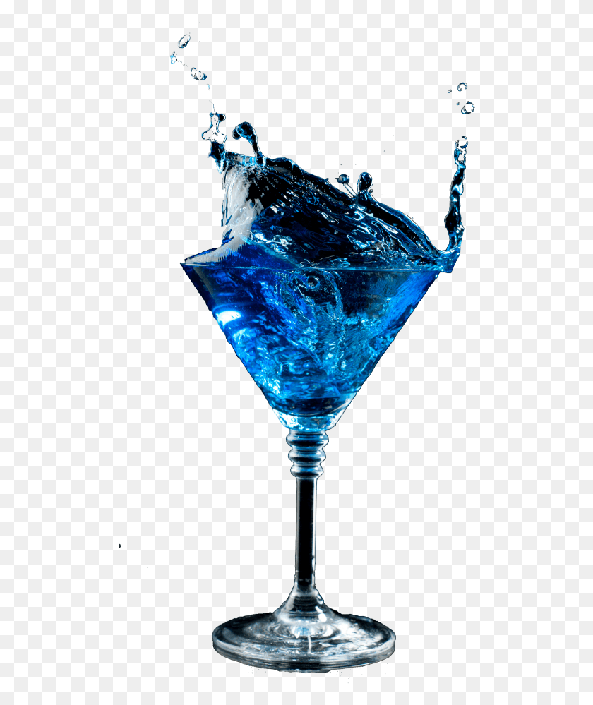 506x939 Martini Glass Splash Cocktail Splash Glass Blue Transparent, Alcohol, Beverage, Drink HD PNG Download
