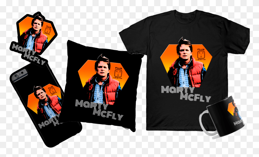 1926x1111 Marty Mcfly Tshirt Mug Phone Cases Illustration, Clothing, Apparel, Person HD PNG Download