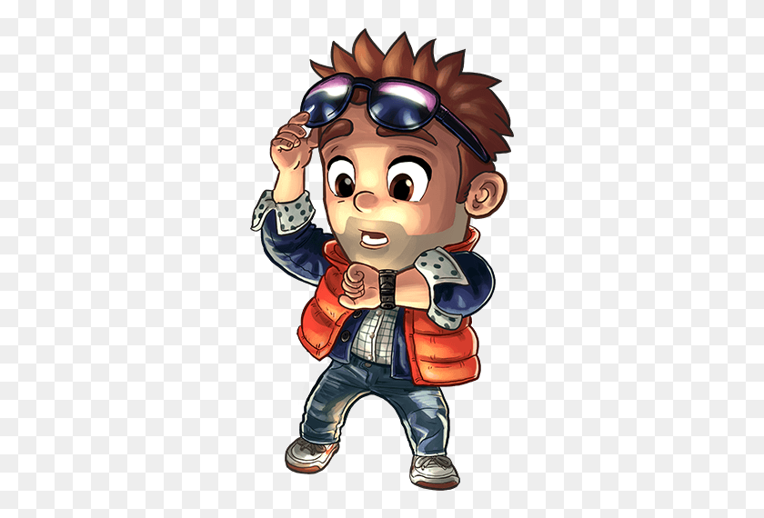 291x510 Marty Outfit Back To The Future Jetpack Joyride, Person, Human, Sunglasses HD PNG Download