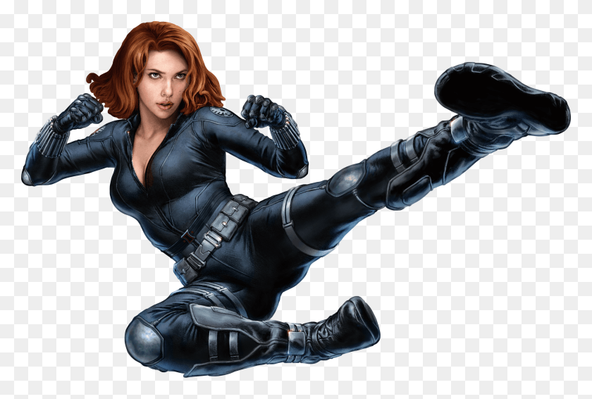 4000x2597 Marvel Black Widow Avengers Black Widow Kick HD PNG Download