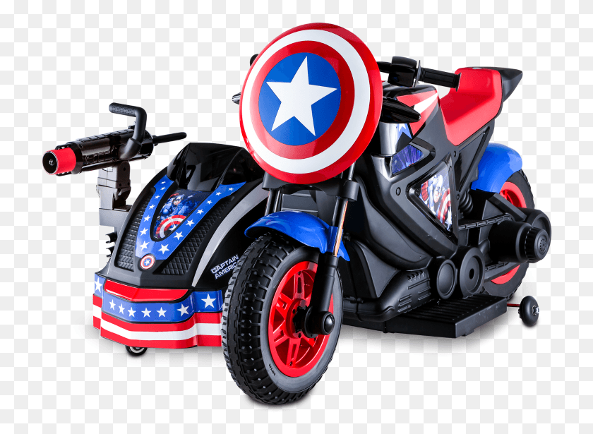 725x555 Marvel Captain America Motorcycle And Side Car Captain America Car Toy, Wheel, Machine, Vehicle HD PNG Download