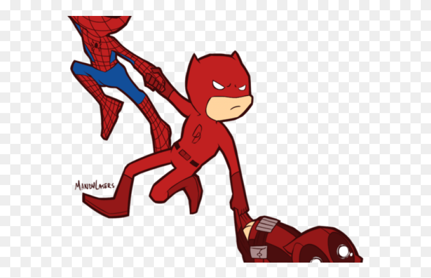 581x481 Marvel Daredevil Clipart Daredevil Chibi Spiderman, Mano, Danza, Ninja Hd Png