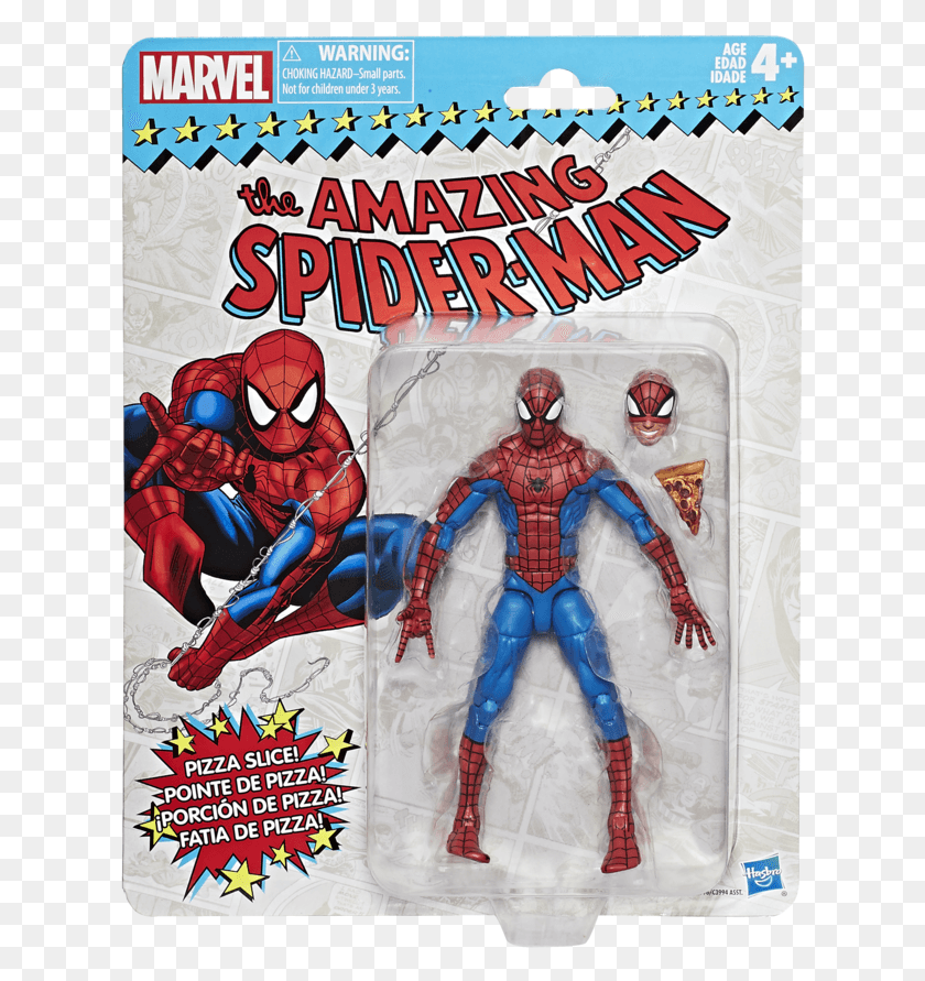 622x831 Descargar Png Marvel Legends Vintage Series Spider Man Figura De Acción, Cartel, Publicidad, Texto Hd Png