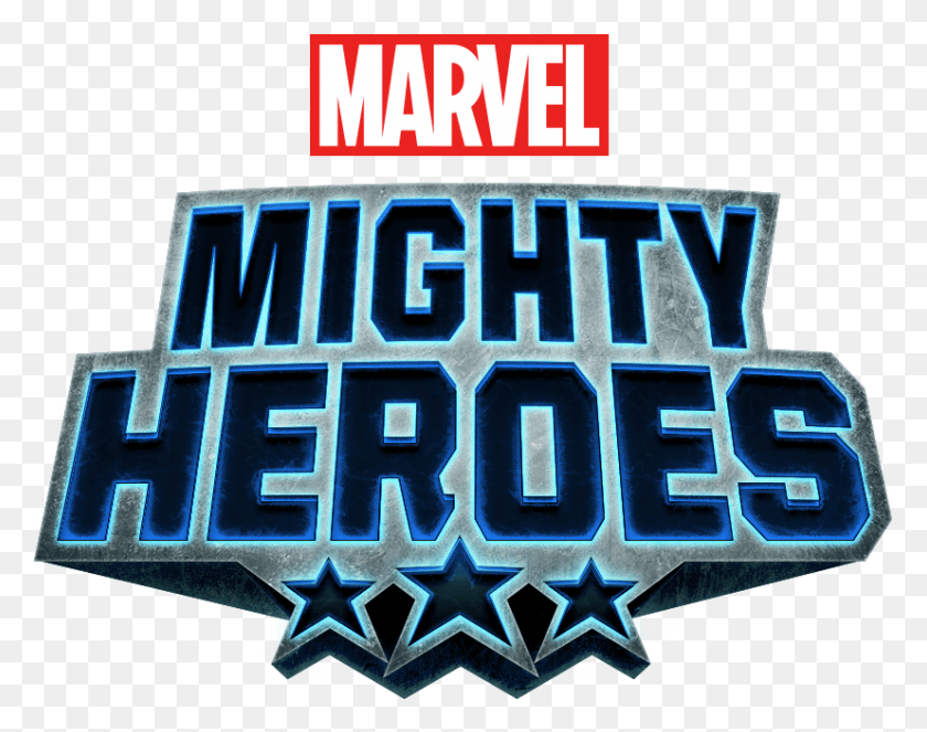827x640 Descargar Png Marvel Mighty Heroes Anunciado Para Ios Y Android Marvel, Texto, Alfabeto, Símbolo Hd Png