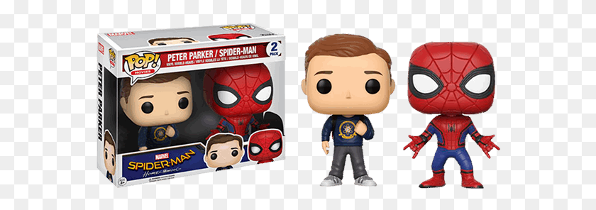 570x236 Marvel Spider Man Homecoming Peter Parker Y Peter Parker Figura Pop, Juguete, Arquitectura, Edificio Hd Png