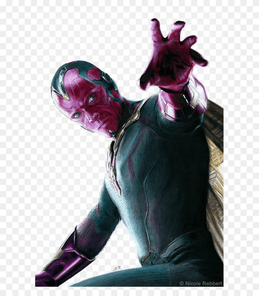 611x900 Marvel Vision Clipart Paul Bettany As Vision, Alien, Person, Human HD PNG Download