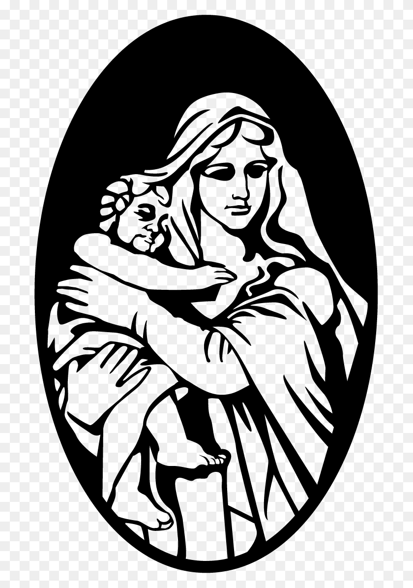 699x1135 Mary Bethlehem Child Jesus Nativity Scene Mary And Baby Jesus Vector, Stencil, Person, Human HD PNG Download