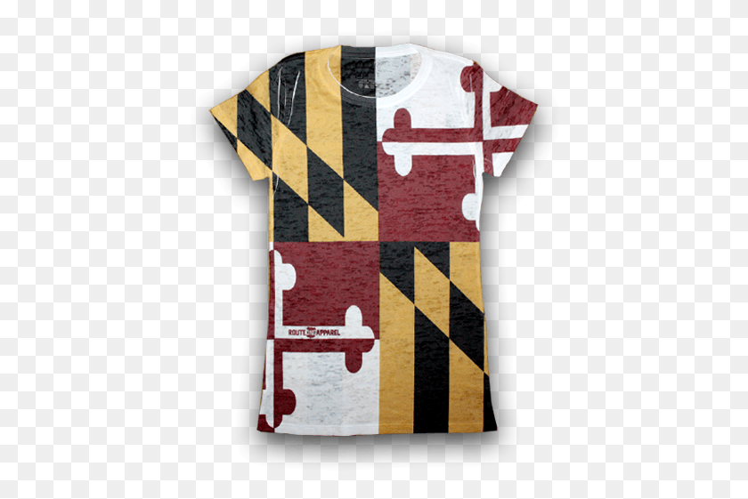 424x501 Maryland Flag Fitted Burnout Vintage Shirt To Go Maryland Flag Thin Blue Line, Clothing, Apparel, Text HD PNG Download