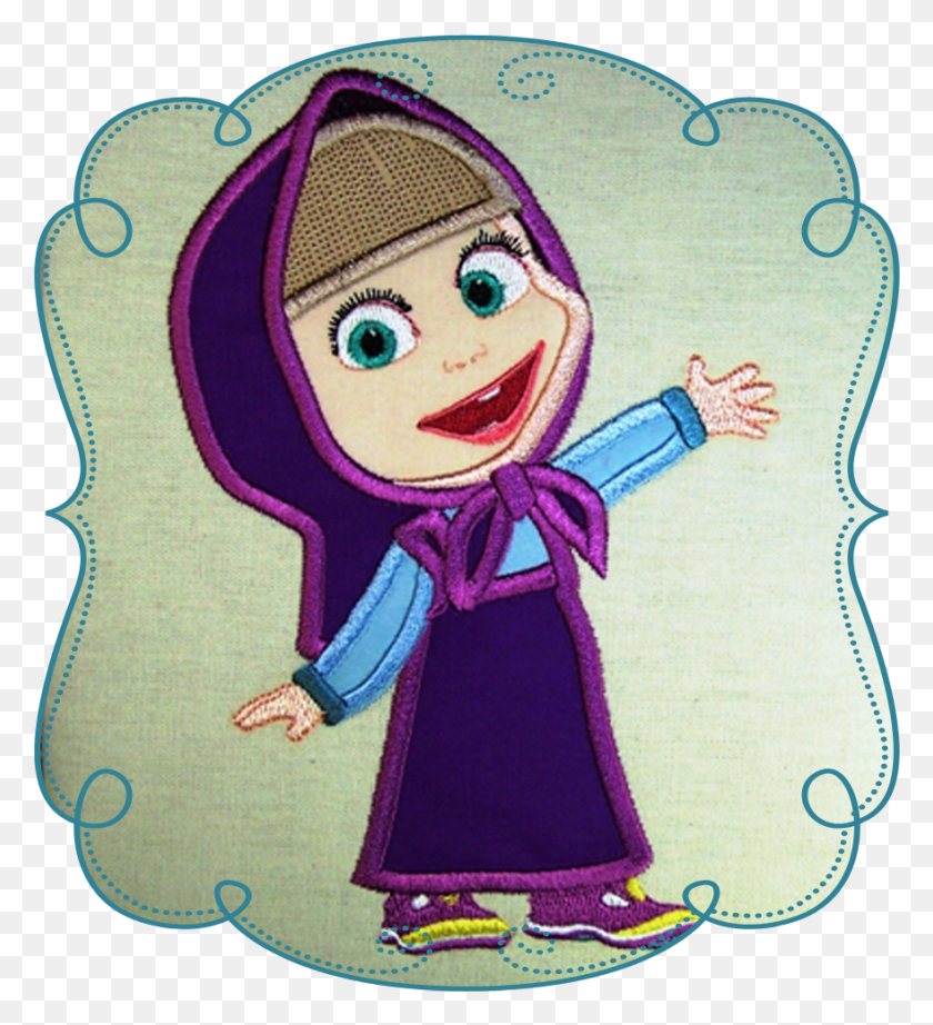 879x972 Masha And The Bear Applique Masha And The Bear Applique, Person, Human, Leisure Activities HD PNG Download