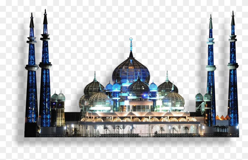 845x525 Masjid Silhouettes Art Amp Islamic Graphics Crystal Mosque Malaysia, Dome, Architecture, Building HD PNG Download