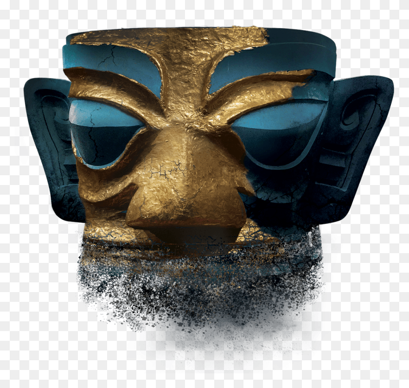 1000x945 Mask Isolated Heroesofthegoldenmask Gold Mask Sanxingdui Mask, Building, Architecture, Machine HD PNG Download