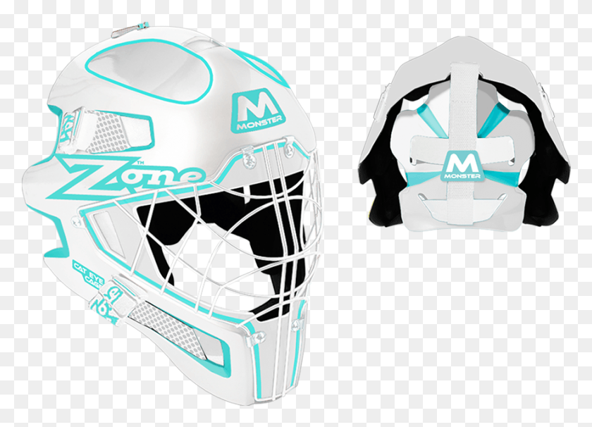 878x615 Mask Monster Cat Eye Cage White Light Turquoise Zone, Clothing, Apparel, Helmet HD PNG Download