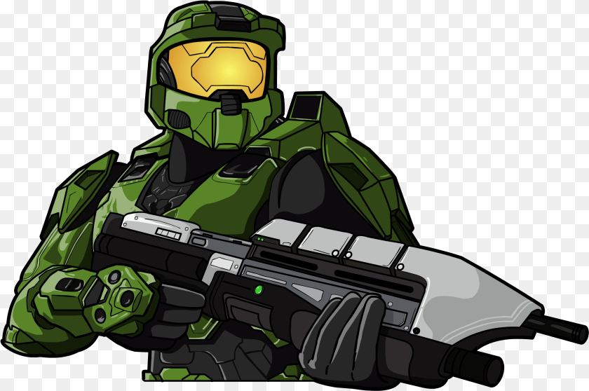 2715x1804 Master Chief Halo Transparent Background, Firearm, Weapon, Bulldozer, Gun PNG