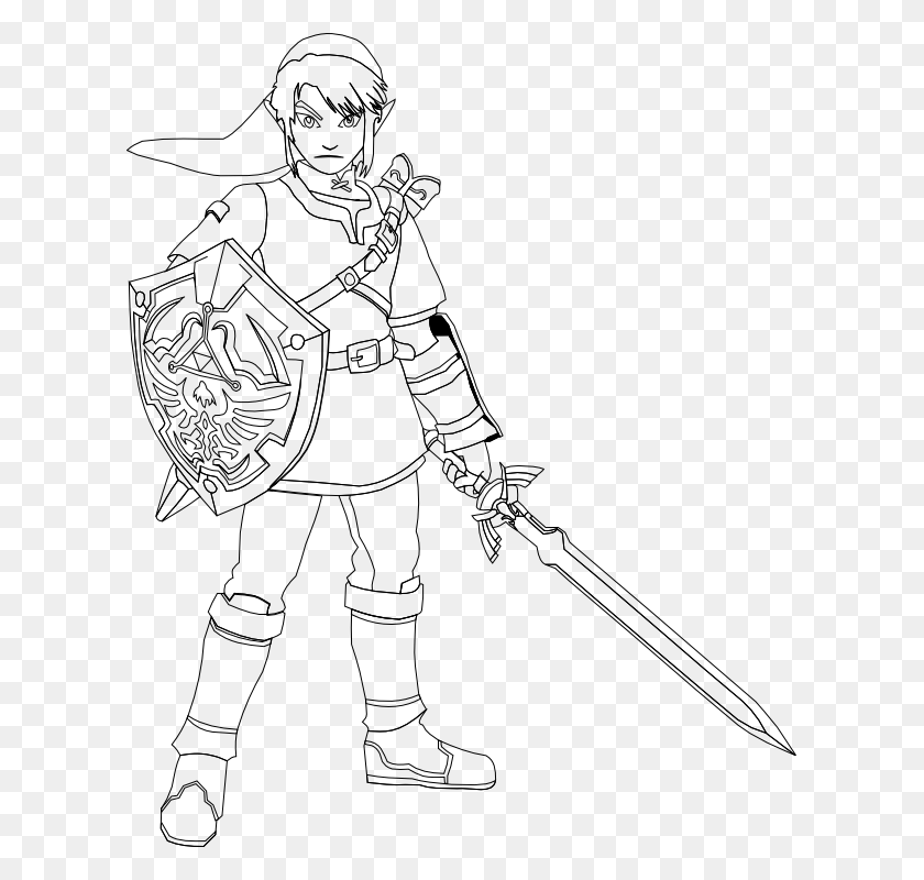 609x740 Master Sword Coloring Pages 5 By Erica Legend Of Zelda Link Para Colorear, Knight, Person, Human Hd Png