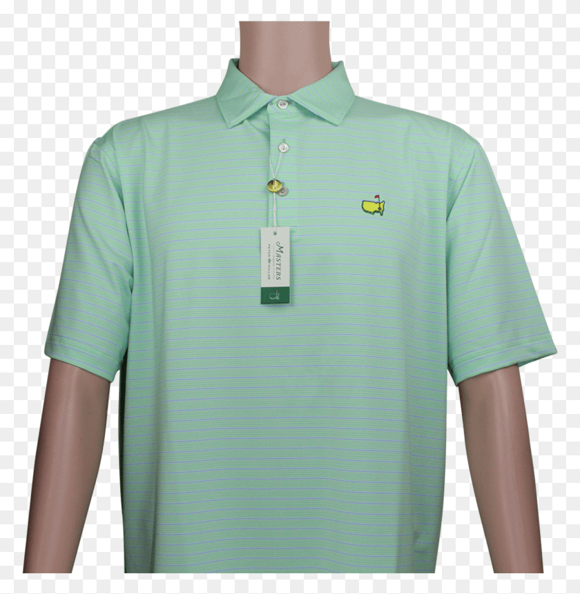 1246x1281 Masters Spring Green Amp Blue Striped Peter Millar Performance Polo Shirt, Clothing, Apparel, Shirt HD PNG Download