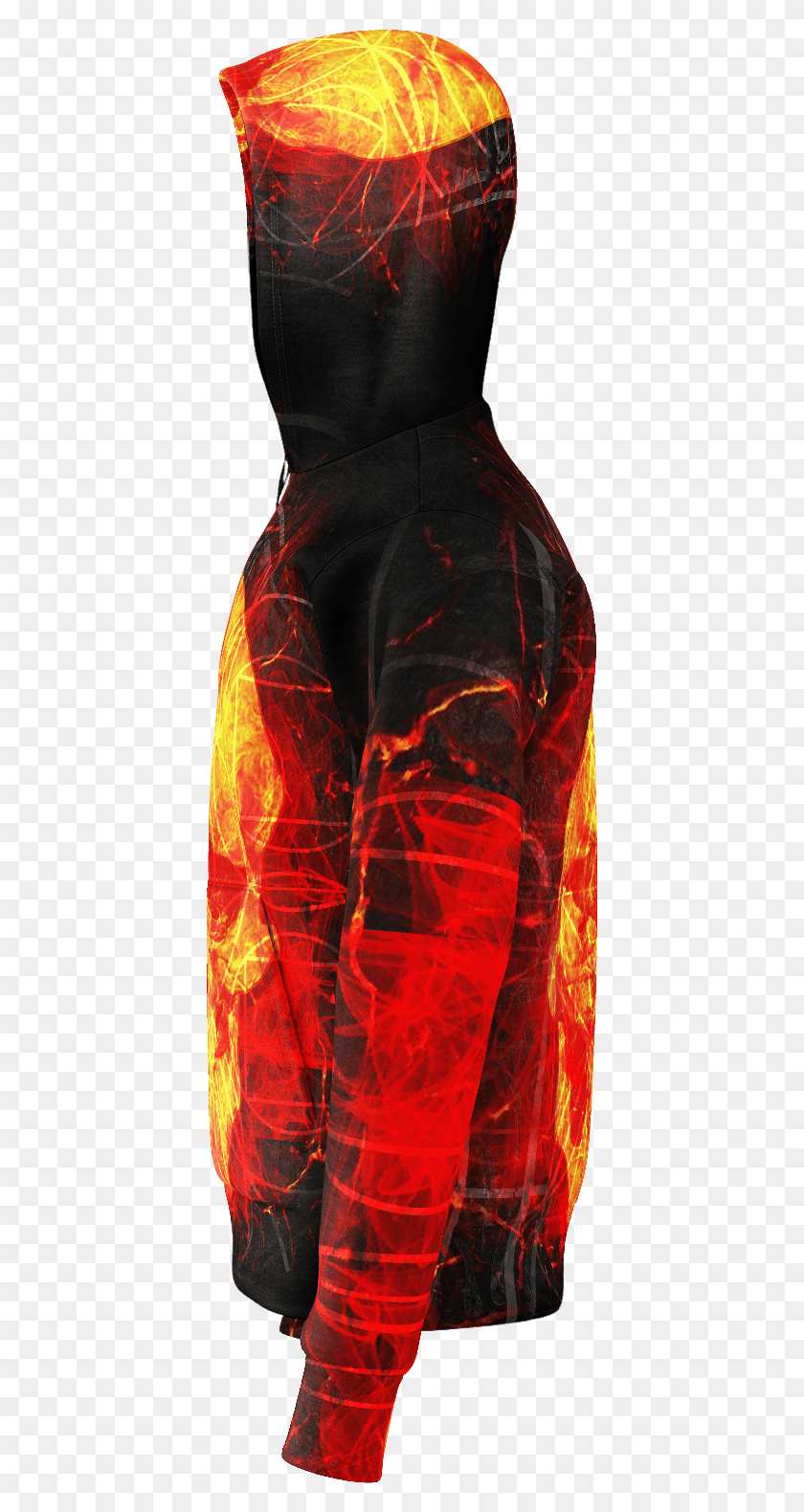 411x1520 Matrix Fire Skull Hoodie Illustration, Clothing, Light, Person HD PNG Download