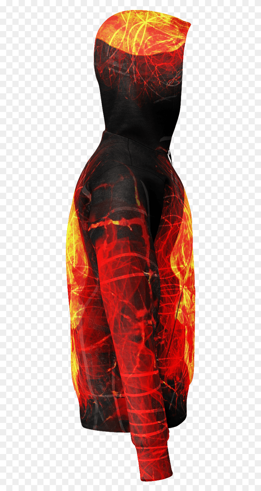 418x1519 Matrix Fire Skull Hoodie Pattern, Clothing, Apparel, Sleeve HD PNG Download