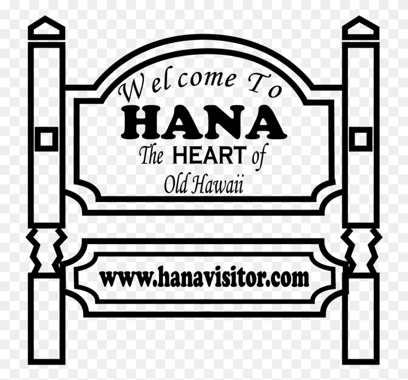 739x723 Maui Welcome To Hana 1 Line Art, Gray, World Of Warcraft HD PNG Download