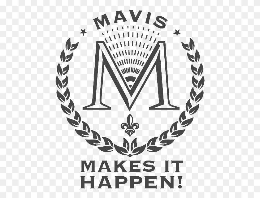 483x580 Mavis Logo Grey1 Laurel Wreath, Symbol, Emblem, Trademark HD PNG Download
