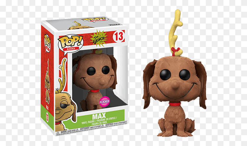 569x437 Max The Dog Flocked Pop Vinyl Figure Funko Pop The Grinch, Poster, Advertisement, Paper HD PNG Download