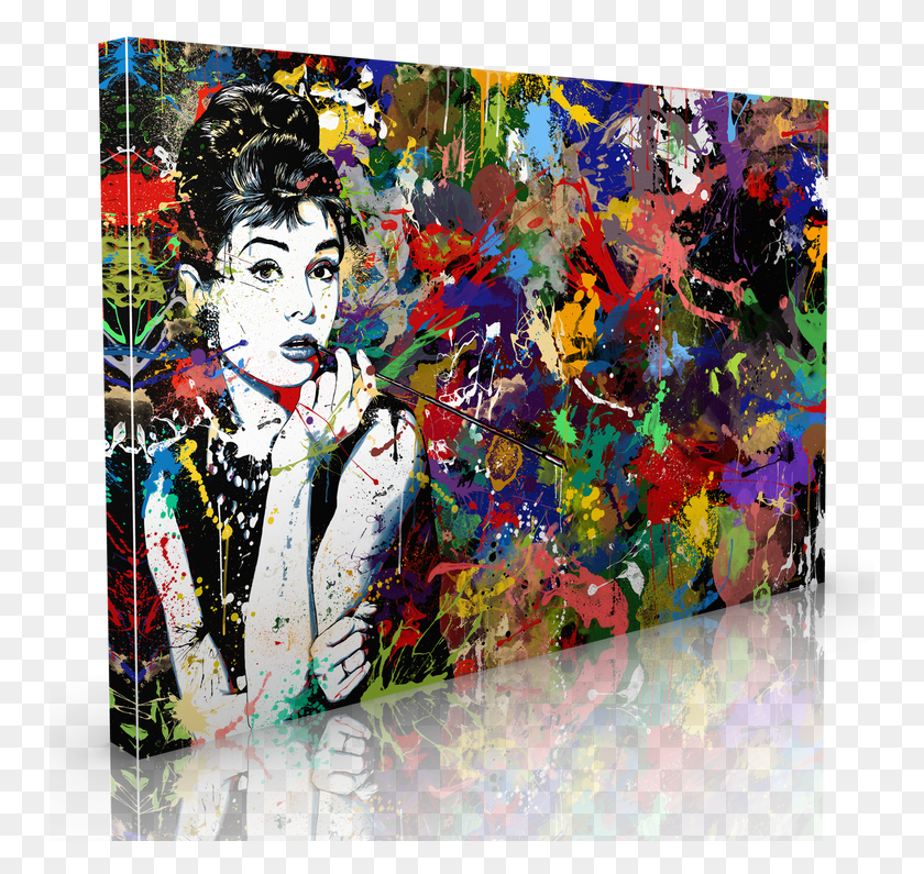 751x735 Maxwell Dickson Audrey Hepburn Painting Print On Wrapped Audrey Hepburn Abstract Prints, Modern Art HD PNG Download