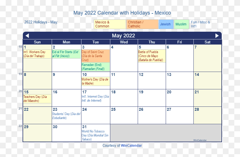 720x490 May 2022 Calendar HD PNG Download