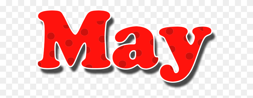 600x268 May Red Dots Name Design May, Text, Number, Symbol HD PNG Download