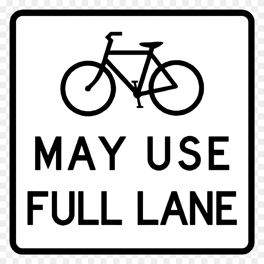 2001x1999 May Use Full Lane Road Bicycle, Symbol, Text, Sign HD PNG Download