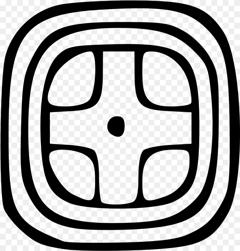 Mayan Symbol For Food, Gray Sticker PNG