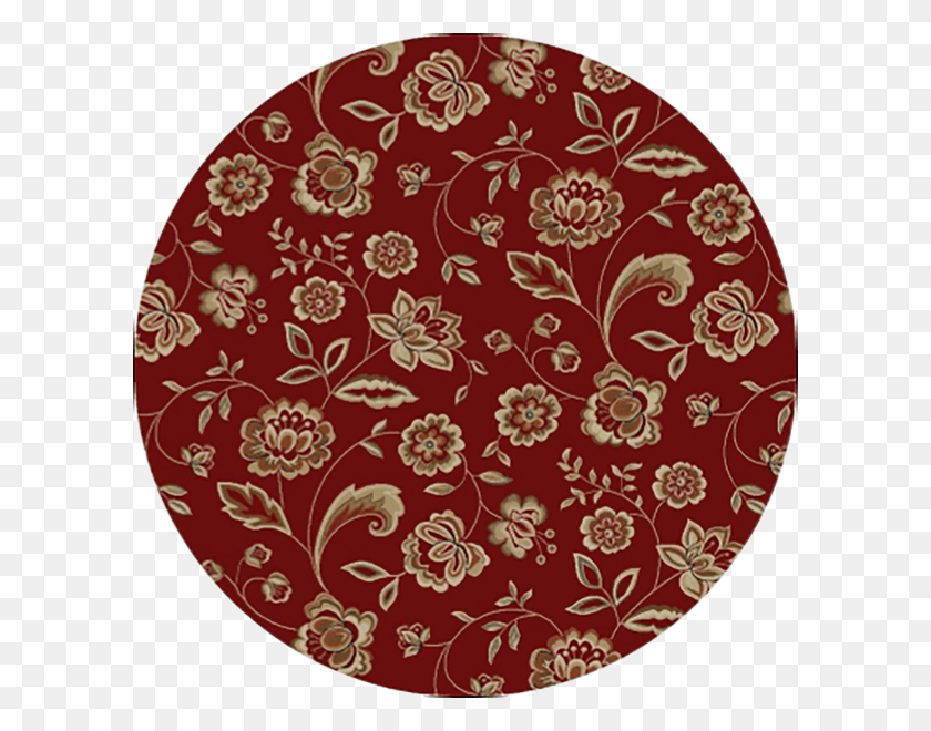 600x600 Mayberry Rug City Ct1054 Claret Rug Circle, Pattern, Floral Design, Graphics HD PNG Download