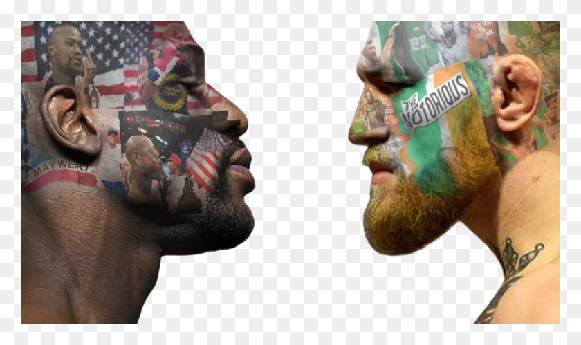 1000x563 Mayweather V Mcgregor Mcgregor And Mayweather Art, Person, Human, Face HD PNG Download