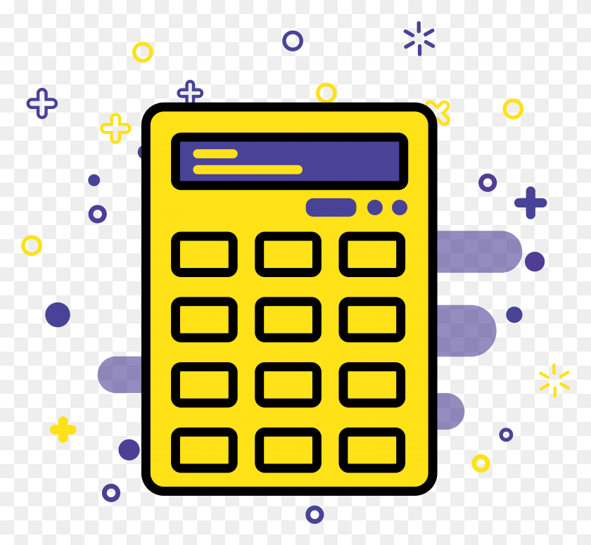 6195x5685 Mbe Style Student School Supplies Commercial Icon Elements, Calculator, Electronics, Pac Man HD PNG Download