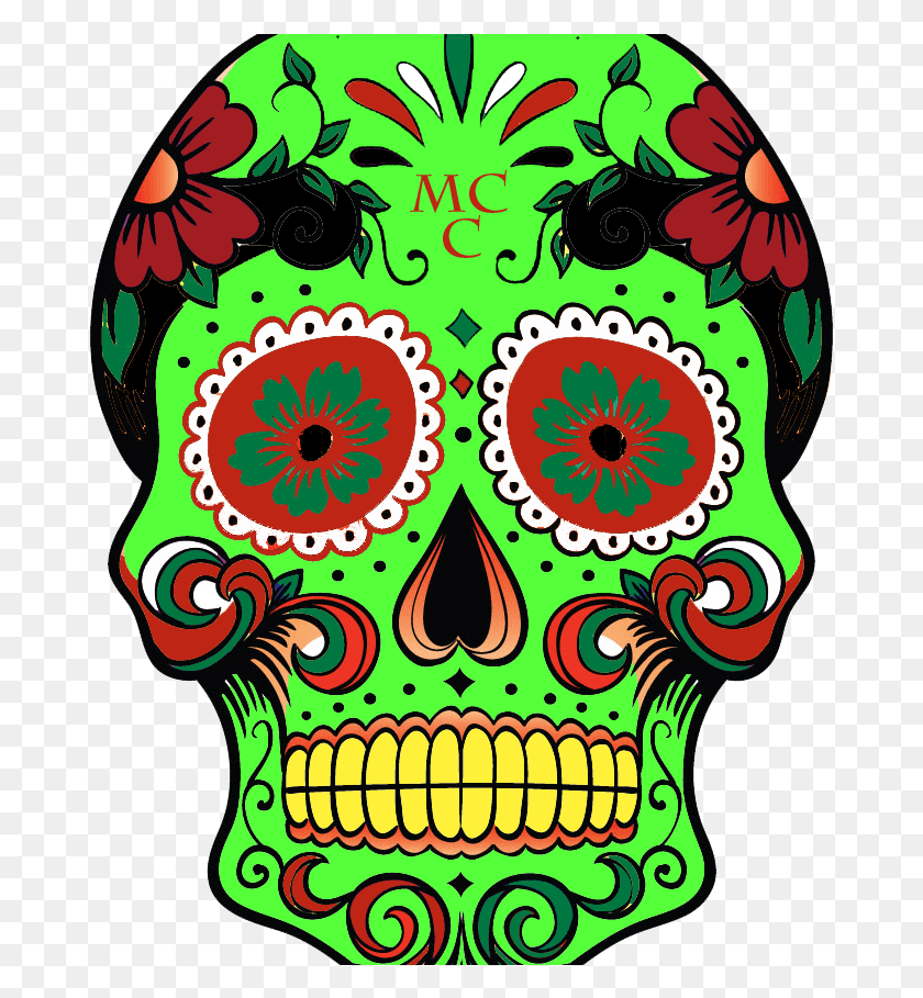 677x849 Mc Calaveras Mardi Gras Skull, Graphics, Diseño Floral Hd Png