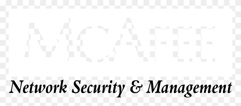 2331x931 Mcafee Logo Black And White, Label, Text, Symbol HD PNG Download