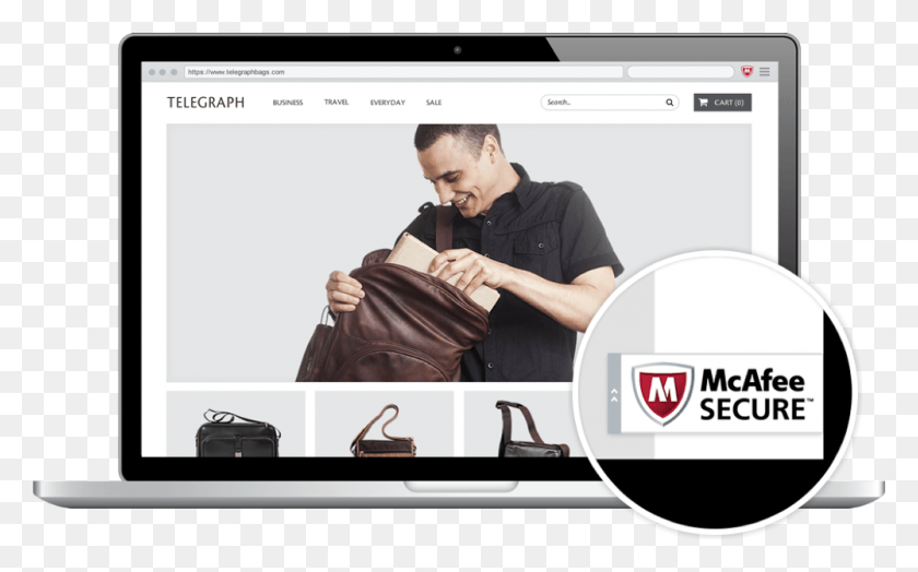 1000x596 Mcafee Secure Highlighted Mcafee Secure, Person, Human, Computer HD PNG Download