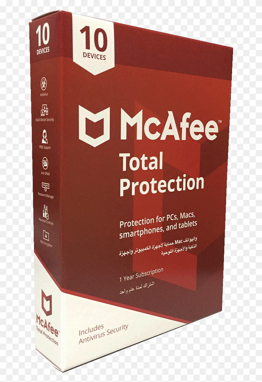 657x1163 Mcafee Total Protection 10 Devices 1 Year Subscription Book Cover, Bottle, Text, Plant HD PNG Download