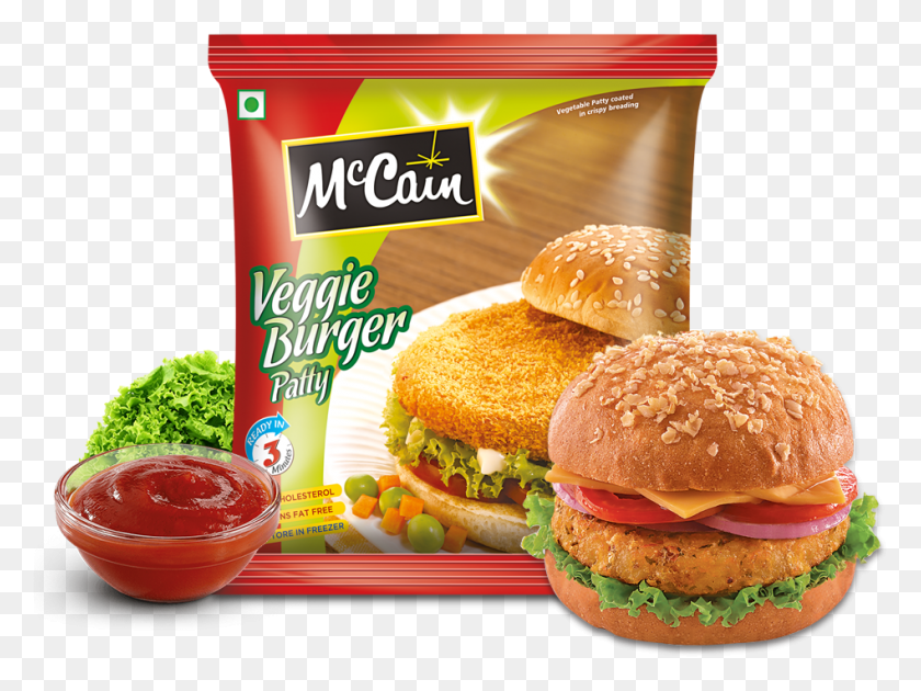 948x693 Mccain Frozen Veggie Burgers Patties Mccain Foods, Burger, Food, Ketchup HD PNG Download