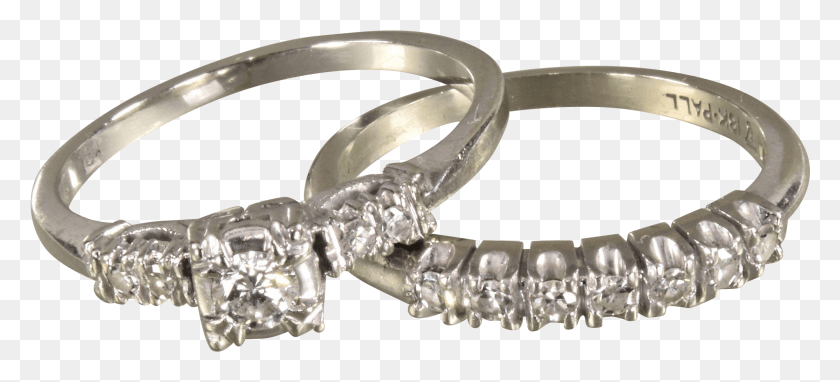 2000x828 Mcentury Diamond Wedding Ring Set In 18 Karat Gold Engagement Ring, Jewelry, Accessories, Accessory Descargar Hd Png