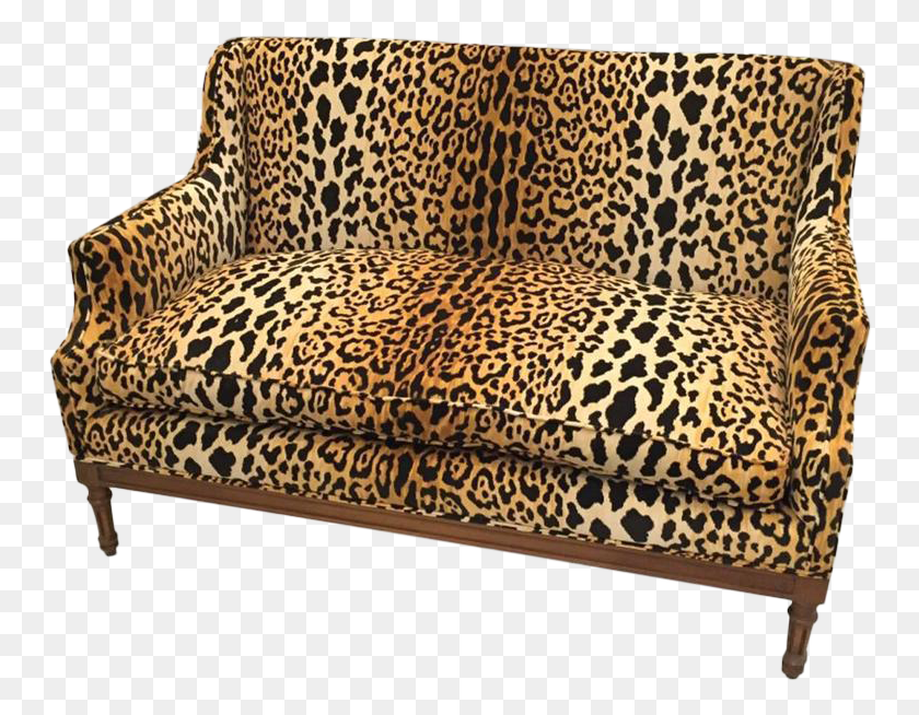 754x594 Mcentury Modern Sofa Re Upholstered In Leopard Print Leopard Print Sofa, Furniture, Rug, Couch HD PNG Download