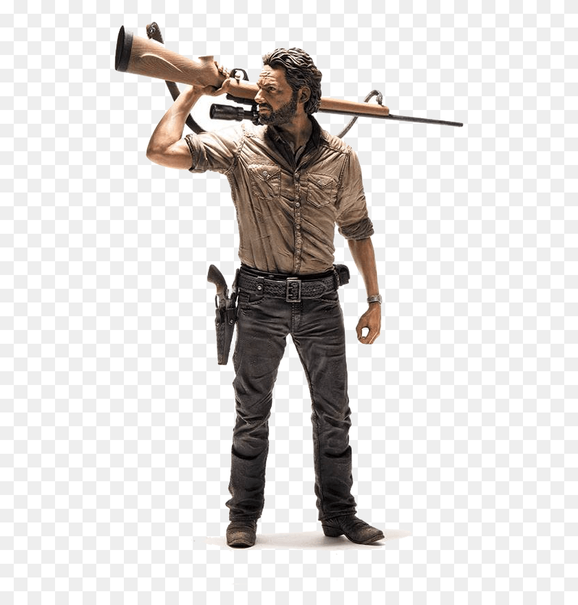 509x820 Mcfarlane The Walking Dead Rick Grimes Deluxe Figure Rick The Walking Dead, Clothing, Person, Pants HD PNG Download
