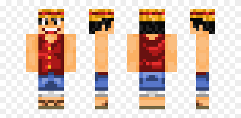 661x353 Mcpeskin Minecraft Skins De Luffy, Text, Clothing HD PNG Download