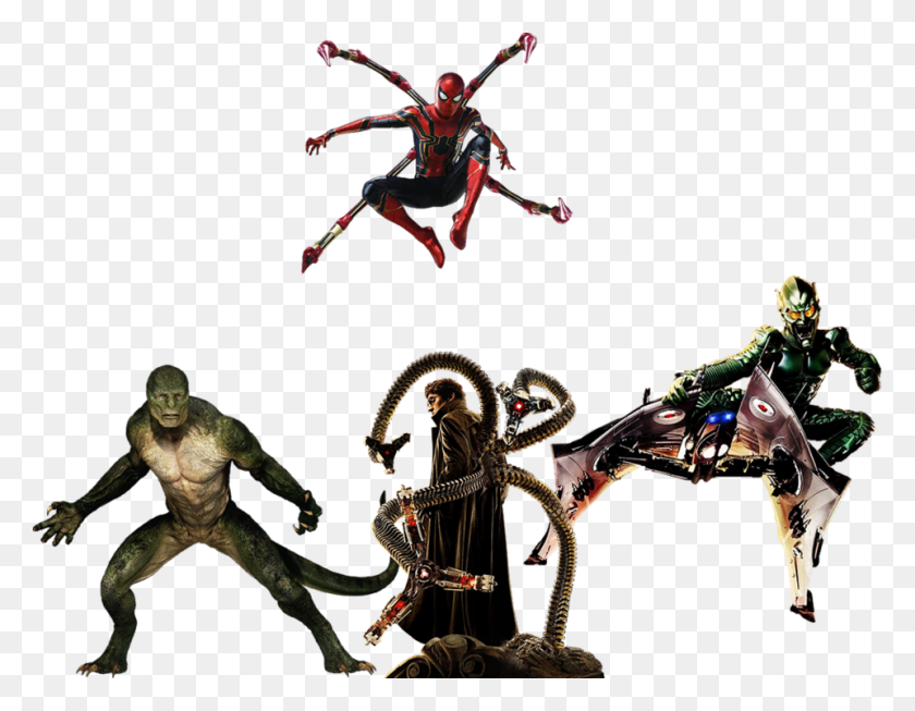 960x730 Mcu Iron Spiderman Vs Villanos Guantelete Iron Spider Vs Doctor Octopus, Persona, Humano, Estatua Hd Png