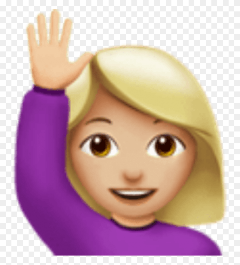 813x904 Me Handsup Girl Emoji Imoji Sticker By Kristen Contact Is Useless, Doll, Toy, Person HD PNG Download