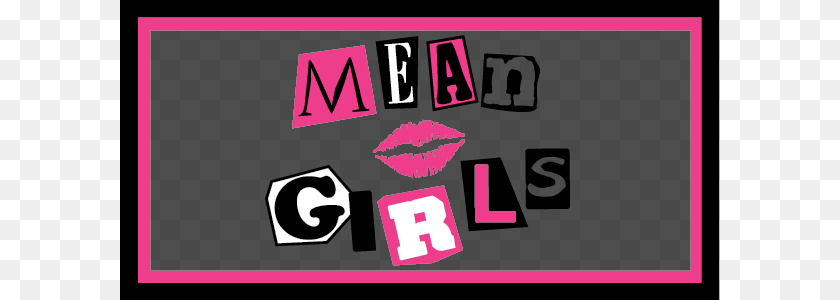 600x300 Mean Girls Mean Girl Text, Purple, Cosmetics, Lipstick, Person Sticker PNG