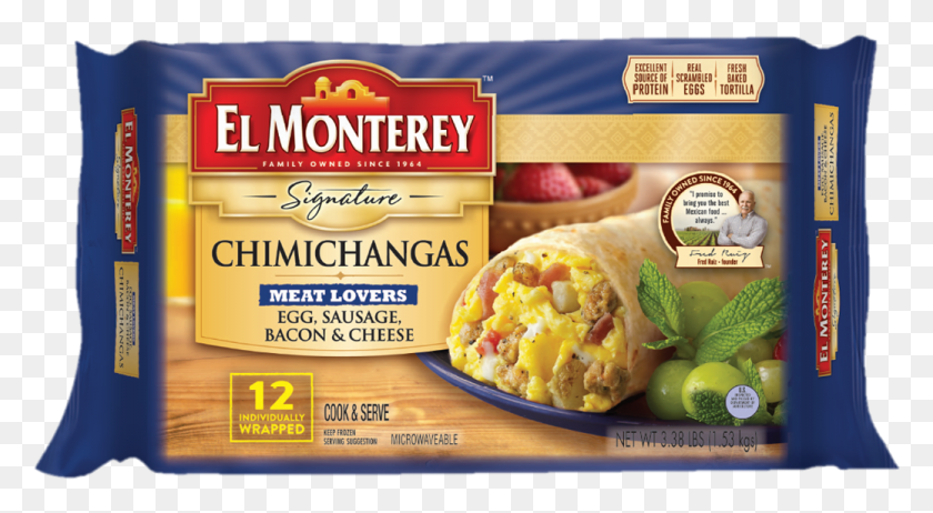 1038x536 Meat Lovers Breakfast Chimichangas El Monterey, Burrito, Food, Person HD PNG Download