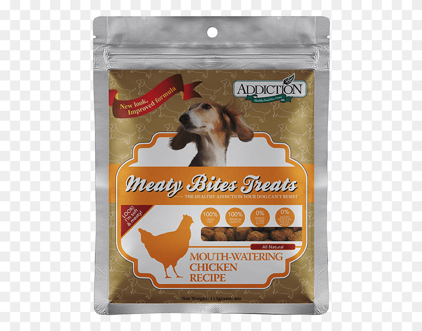 484x598 Meaty Bites Chicken Addiction Meaty Bites Dog Treats, Bird, Animal, Pet HD PNG Download