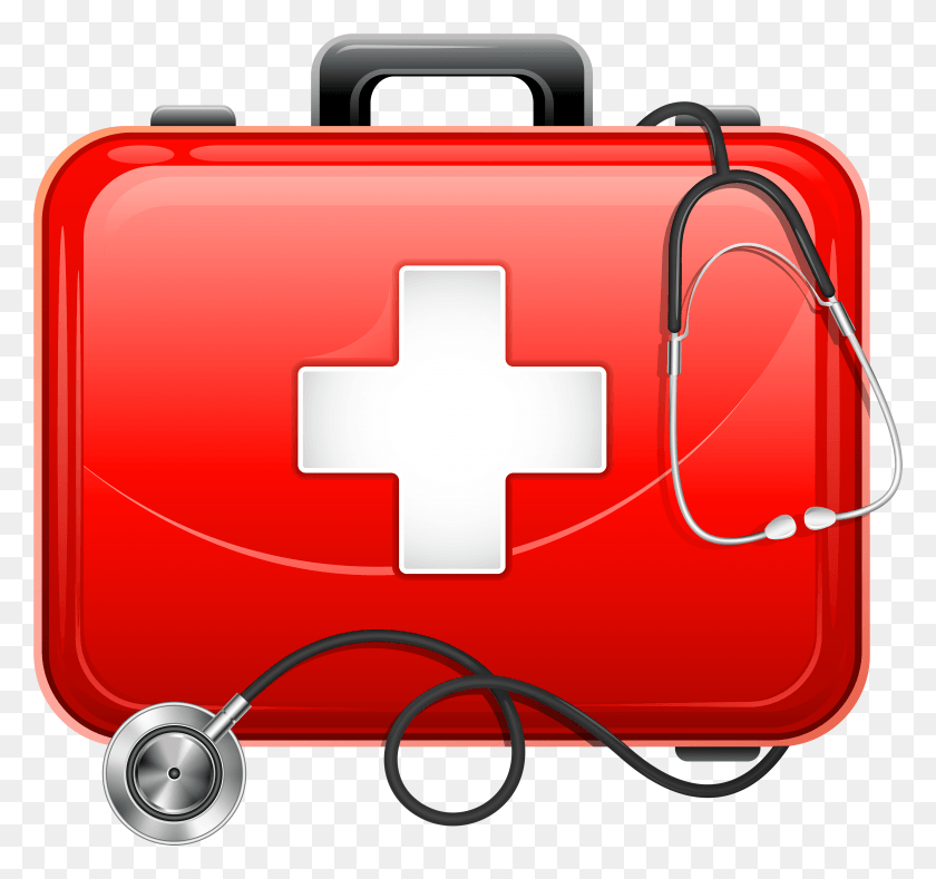 3415x3194 Medical Bag And Stethoscope Clipart First Aid Box Clipart, Bandage HD PNG Download