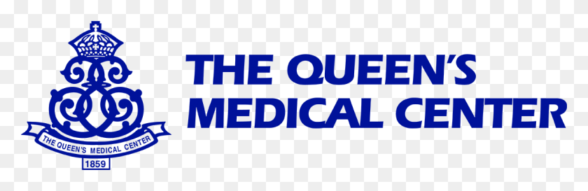 1152x315 Medical Center Logo And Text Blue Queen39s Medical Center Logo, Symbol, Trademark, Word HD PNG Download